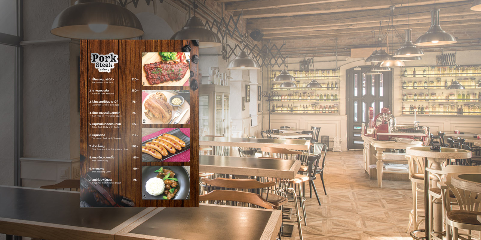 Steakhouse menu design ideas by menu9design